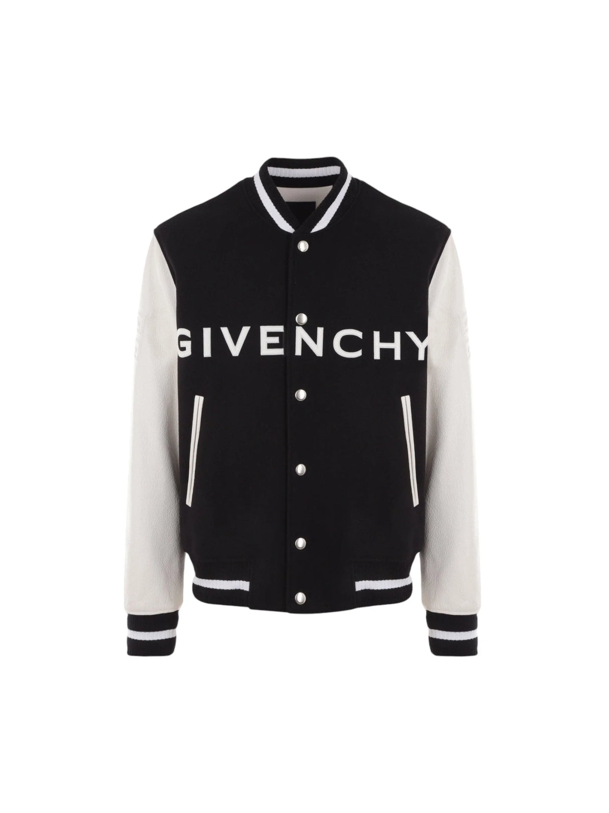 Wool Leather Bomber Jacket-GIVENCHY-JOHN JULIA