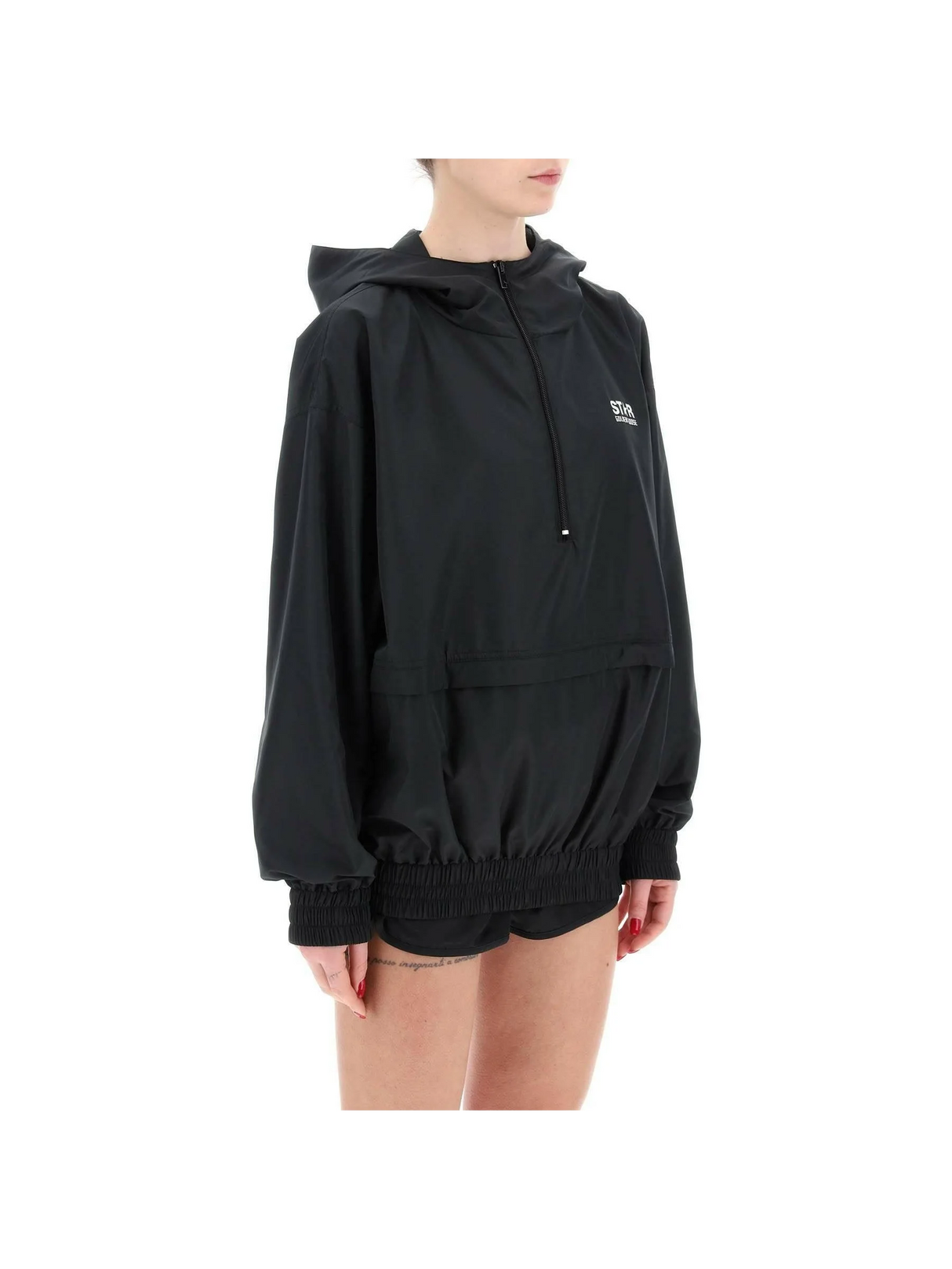 Black Anorak Windbreaker GOLDEN GOOSE JOHN JULIA.