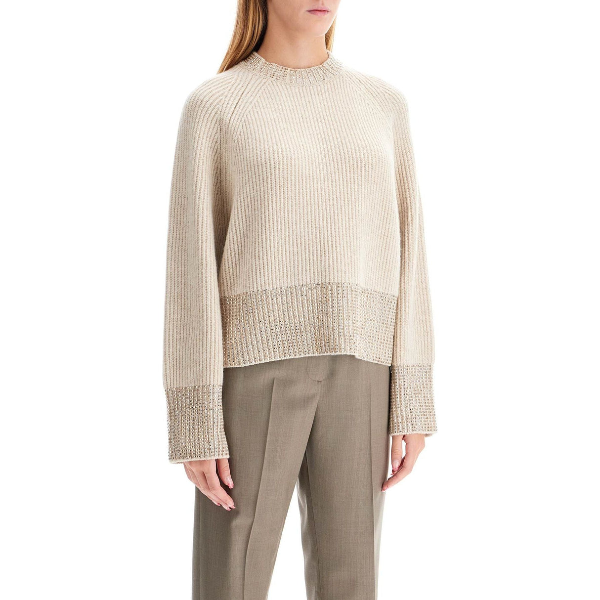 GOLDEN GOOSE-Boxy Sweater With Crystals -JOHN JULIA.