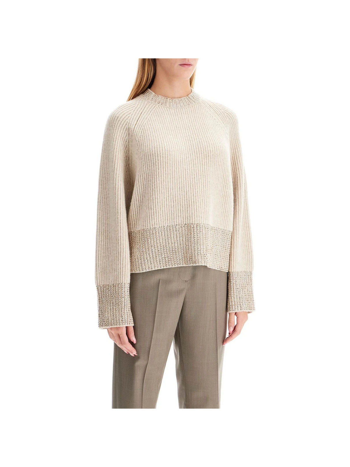 GOLDEN GOOSE-Boxy Sweater With Crystals -JOHN JULIA.