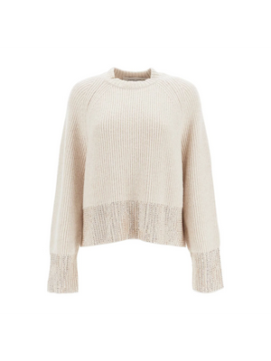 GOLDEN GOOSE-Boxy Sweater With Crystals -JOHN JULIA.