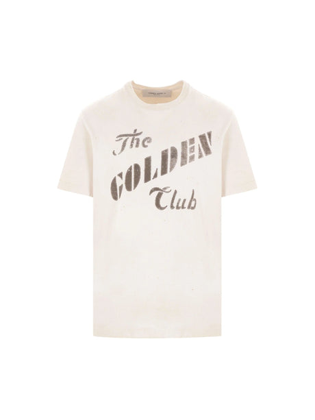 Golden Club Print Cotton T-shirt-GOLDEN GOOSE-JOHN JULIA