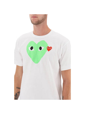 GOLDEN GOOSE-Cotton Heart Print T-Shirt-JOHN JULIA