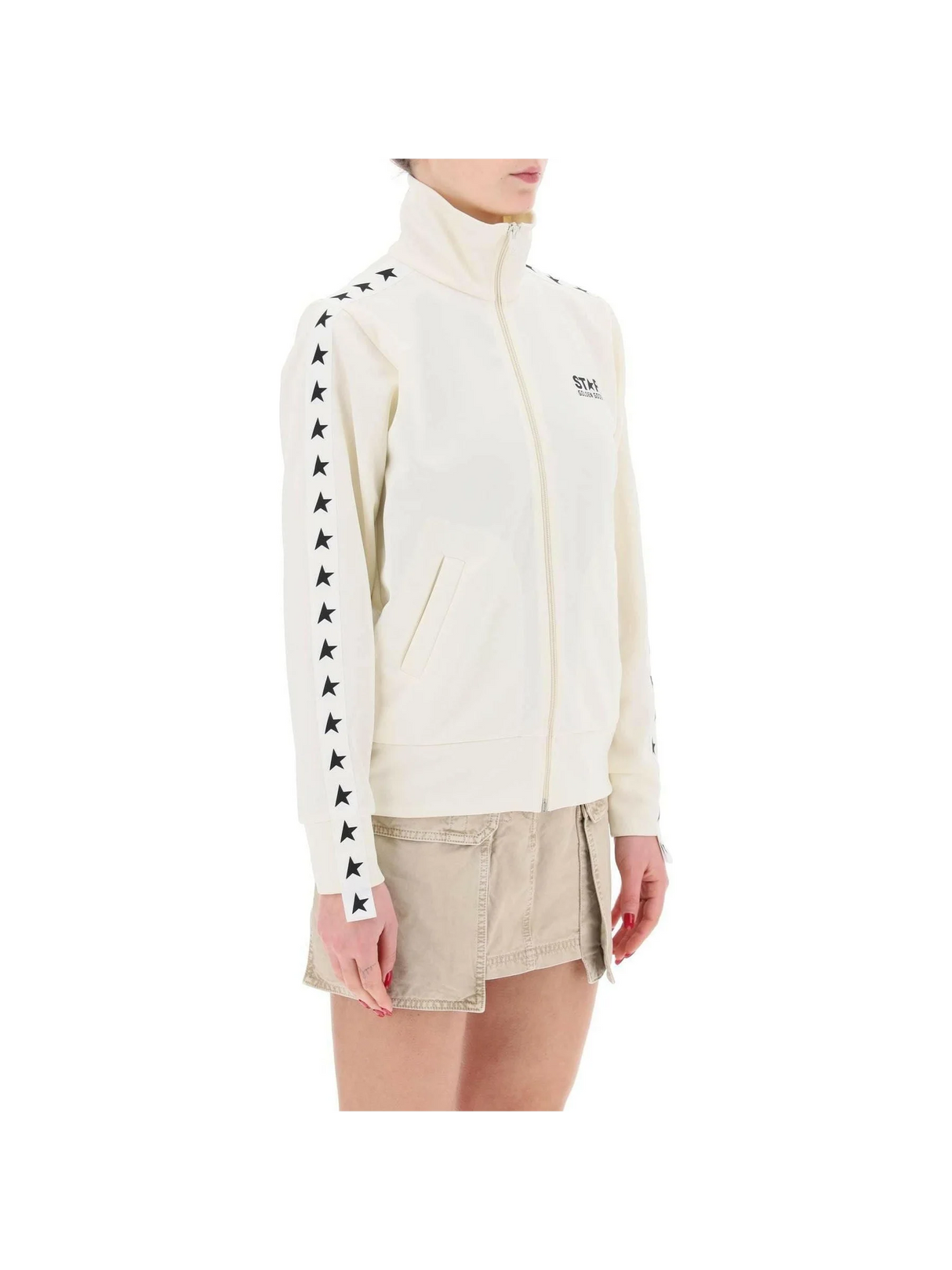 White Denise Athletic Track Jacket GOLDEN GOOSE JOHN JULIA.