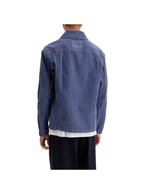 GOLDEN GOOSE-Distressed Cotton Twill Workwear Jacket-JOHN JULIA