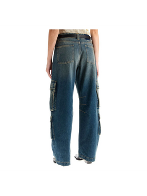 GOLDEN GOOSE-Distressed Wide-Leg Cargo Jeans -JOHN JULIA.