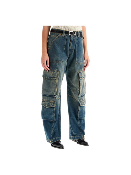 GOLDEN GOOSE-Distressed Wide-Leg Cargo Jeans -JOHN JULIA.