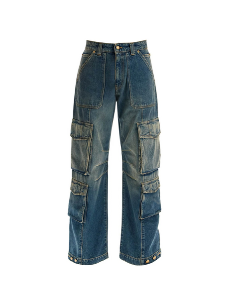 GOLDEN GOOSE-Distressed Wide-Leg Cargo Jeans -JOHN JULIA.