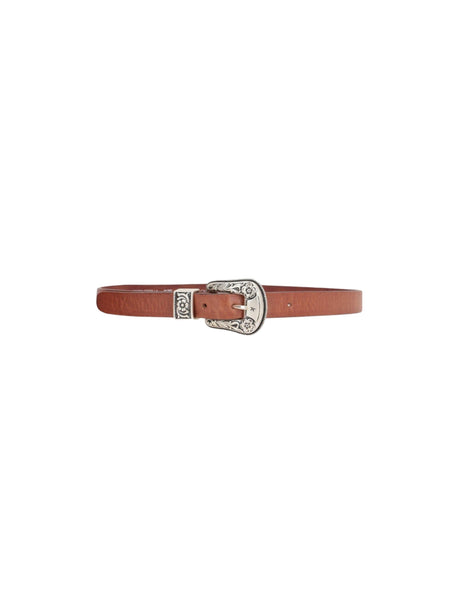 Hip Lace Vintage Leather Belt-GOLDEN GOOSE-JOHN JULIA