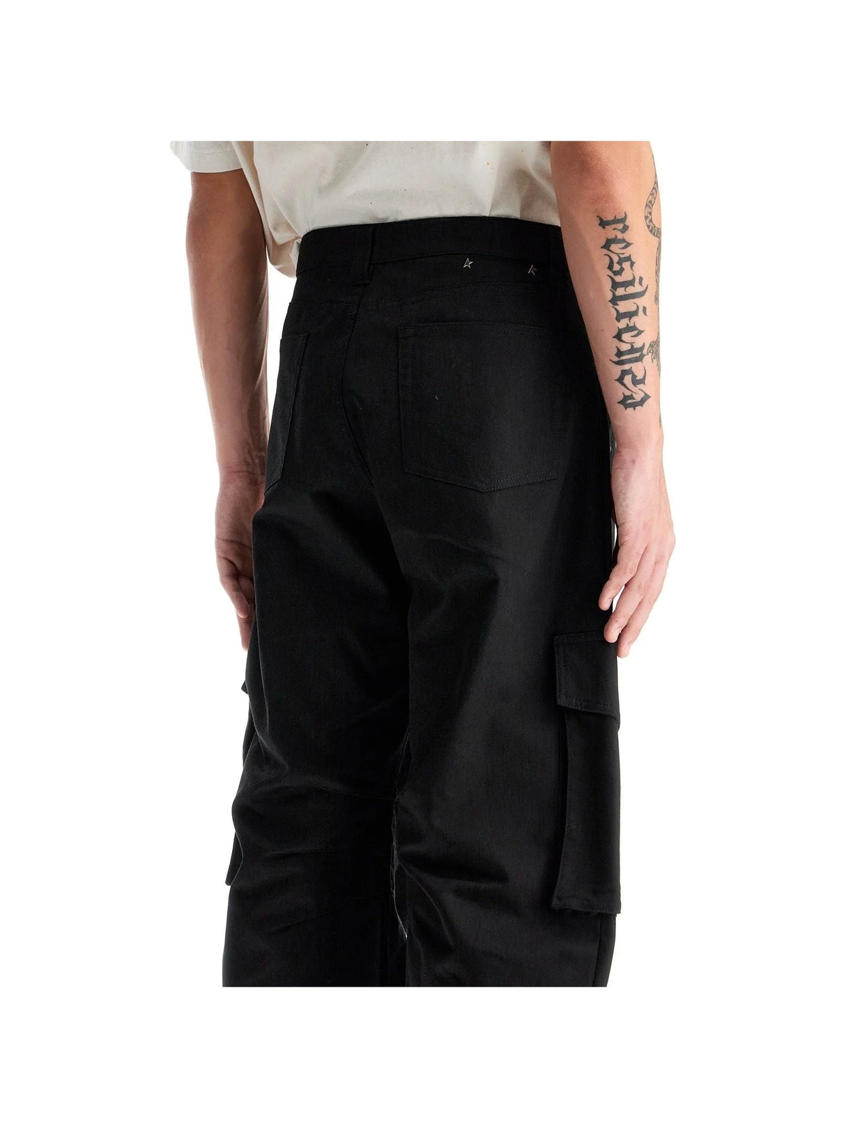 Twill Wide-Leg Cargo Pants-Golden Goose-JOHN JULIA