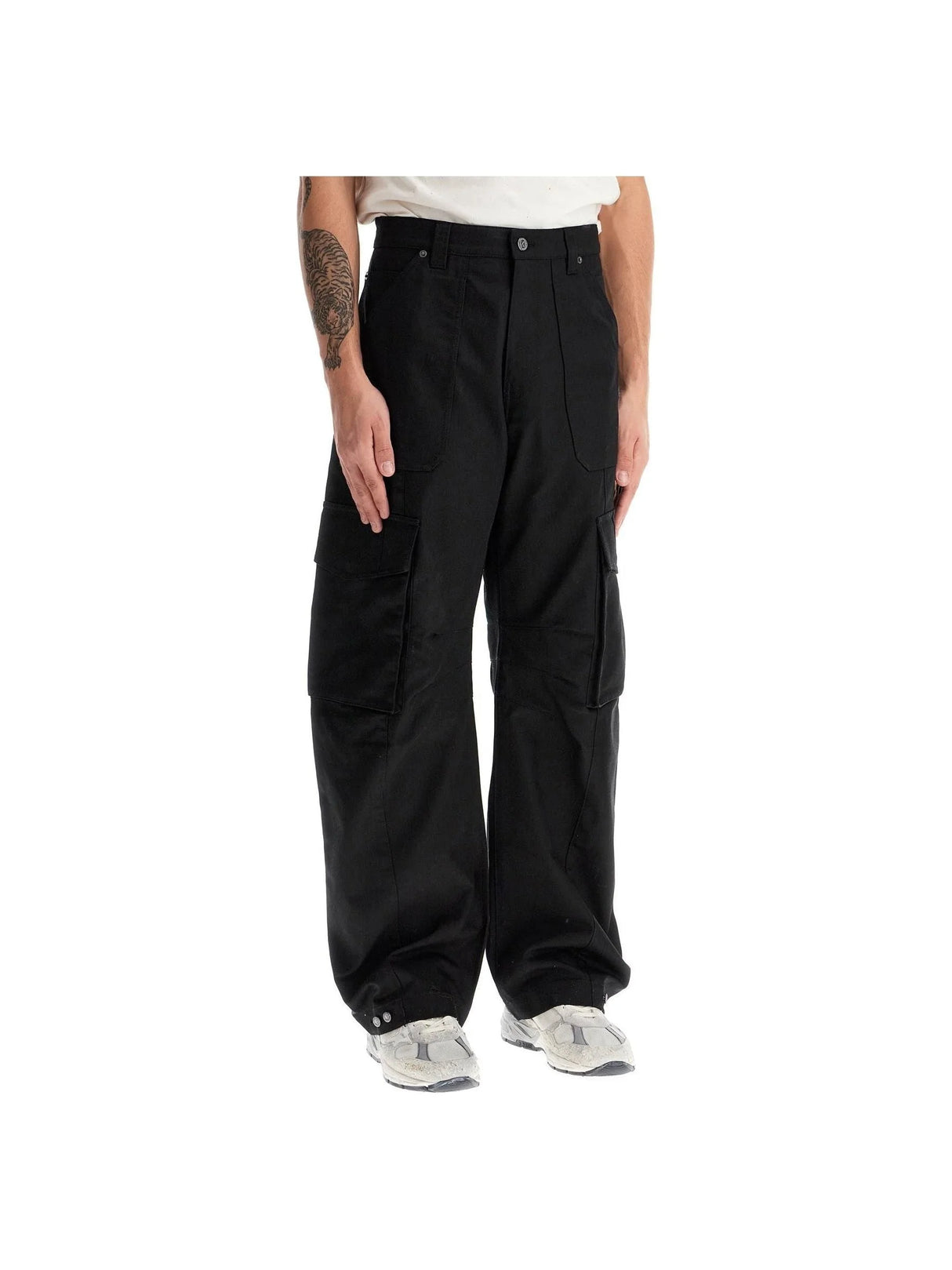 Twill Wide-Leg Cargo Pants-Golden Goose-JOHN JULIA