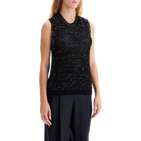 GOLDEN GOOSE-Knitted Vest With Sequins Embell -JOHN JULIA.