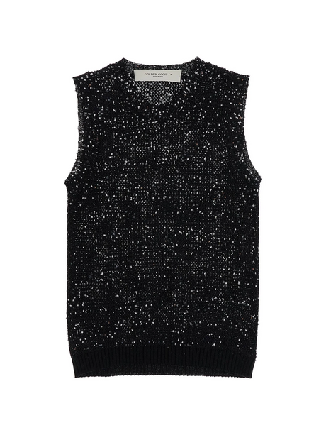 GOLDEN GOOSE-Knitted Vest With Sequins Embell -JOHN JULIA.