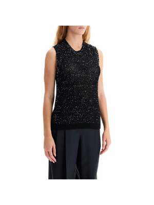 GOLDEN GOOSE-Knitted Vest With Sequins Embell -JOHN JULIA.