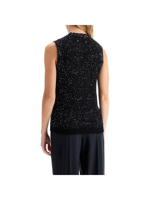 GOLDEN GOOSE-Knitted Vest With Sequins Embell -JOHN JULIA.