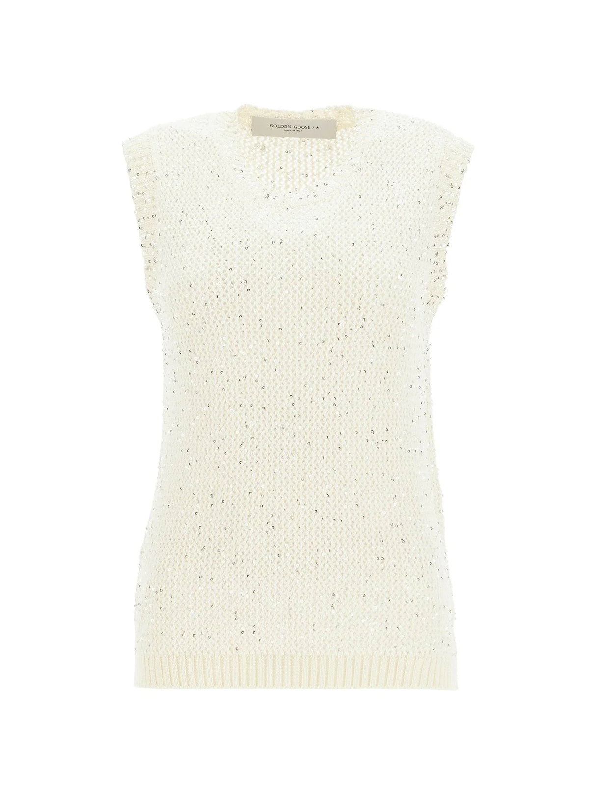 GOLDEN GOOSE-Knitted Vest With Sequins Embell -JOHN JULIA.