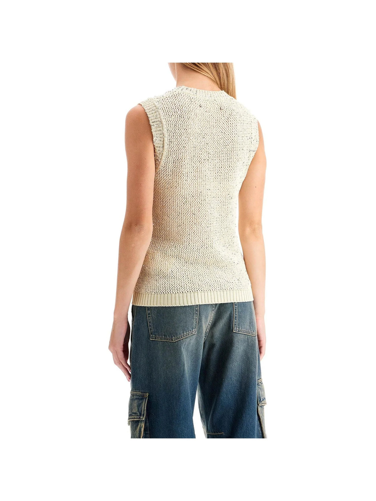 GOLDEN GOOSE-Knitted Vest With Sequins Embell -JOHN JULIA.