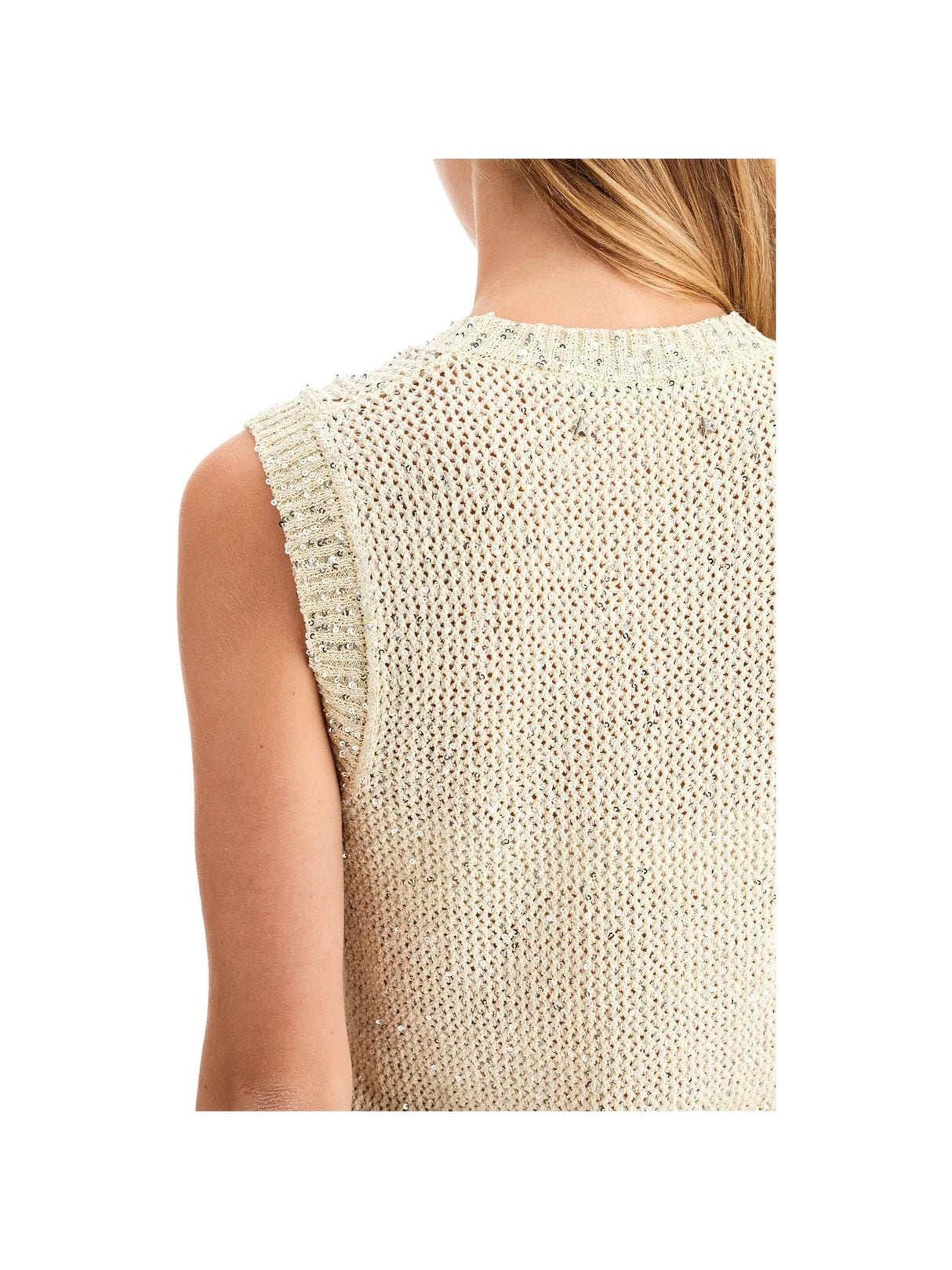 GOLDEN GOOSE-Knitted Vest With Sequins Embell -JOHN JULIA.