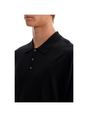 Lightweight Wool Long-Sleeved Polo Shirt