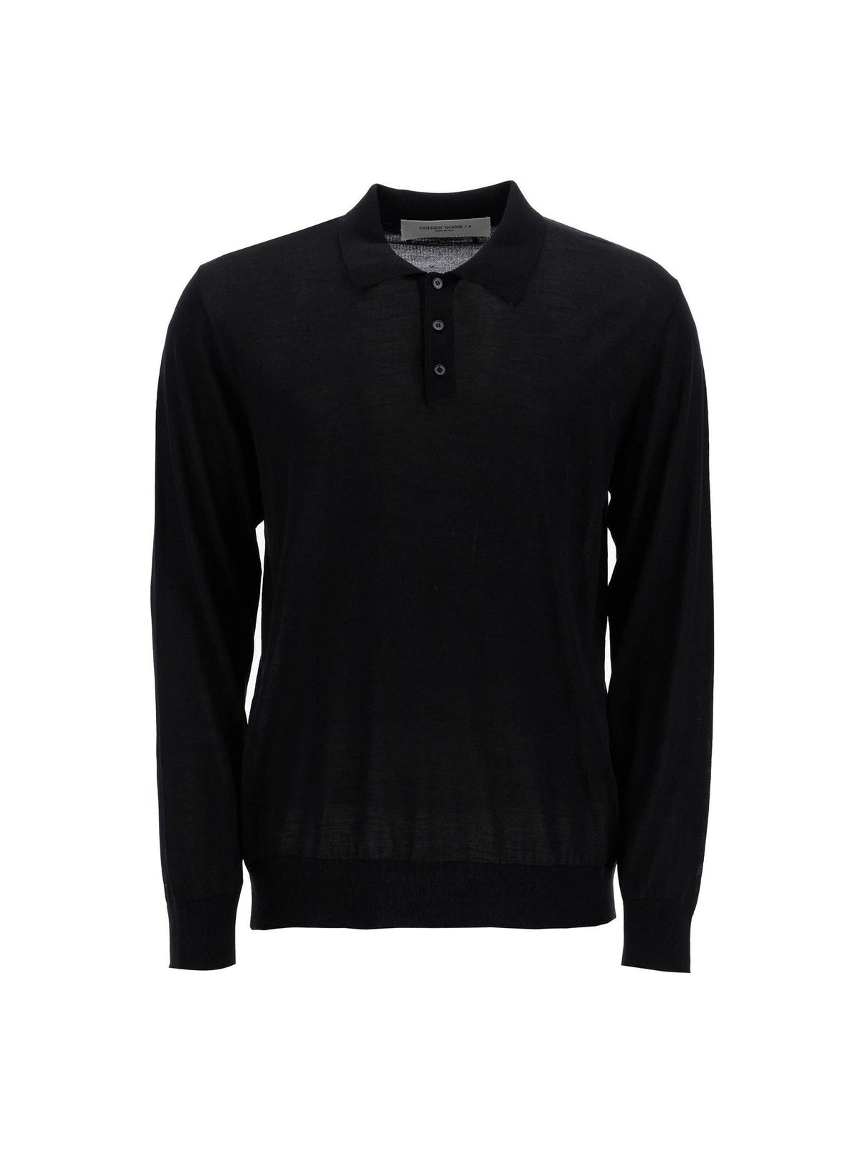 Lightweight Wool Long-Sleeved Polo Shirt