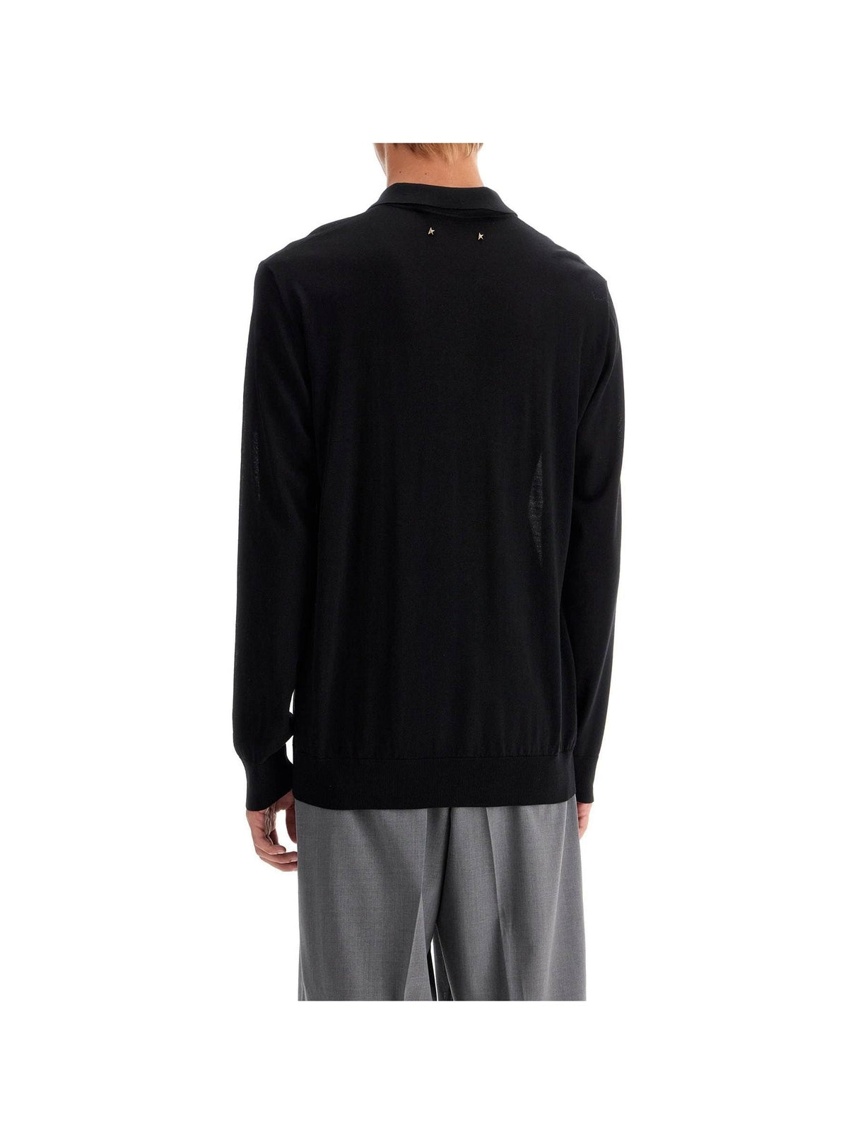 Lightweight Wool Long-Sleeved Polo Shirt