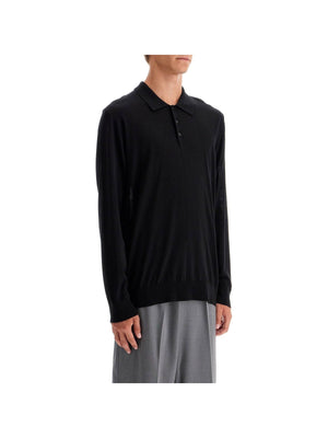 Lightweight Wool Long-Sleeved Polo Shirt