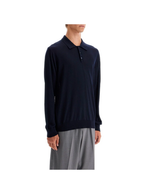 Lightweight Wool Long-Sleeved Polo Shirt - Men > Clothing > T-Shirts and Sweatshirts > Polo shirts