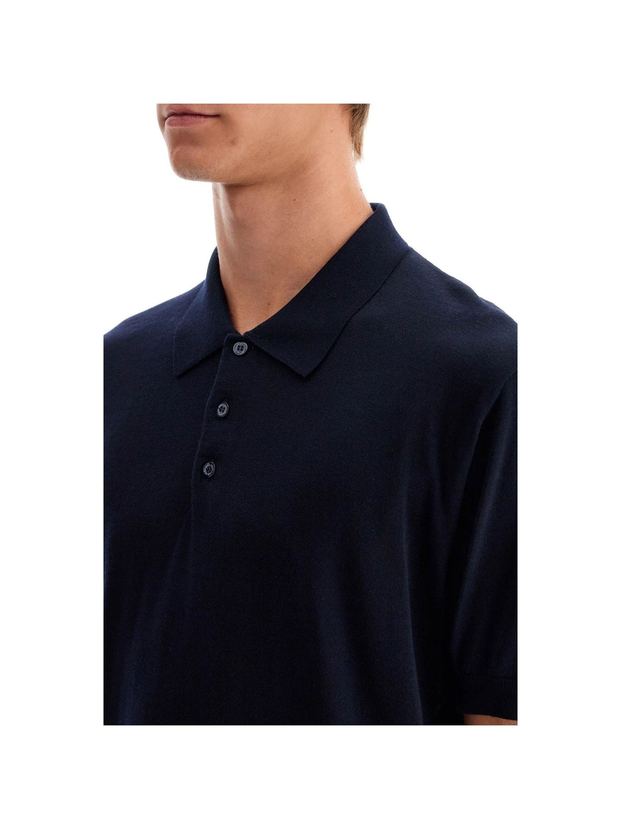 Lightweight Wool Short-Sleeved Polo Shirt