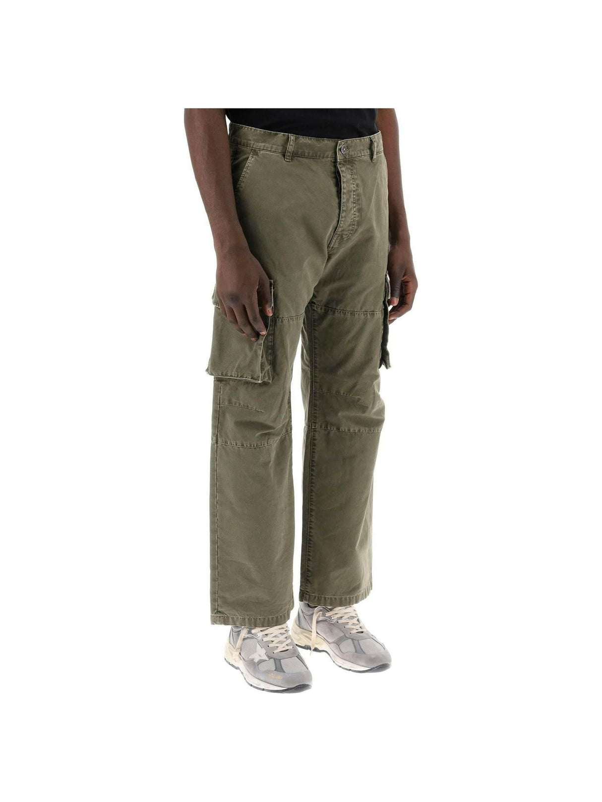 Olive Cotton Canvas Cargo Pants GOLDEN GOOSE JOHN JULIA.