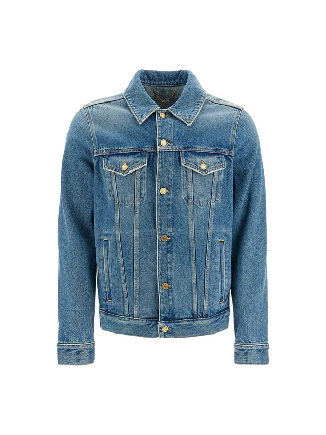 Regular Distressed Denim Jacket-Golden Goose-JOHN JULIA