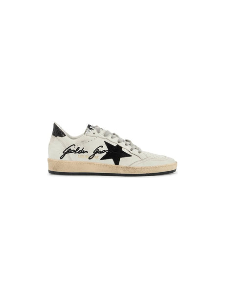 Ball Star Rhinestone Leather Sneakers-Golden Goose-JOHN JULIA