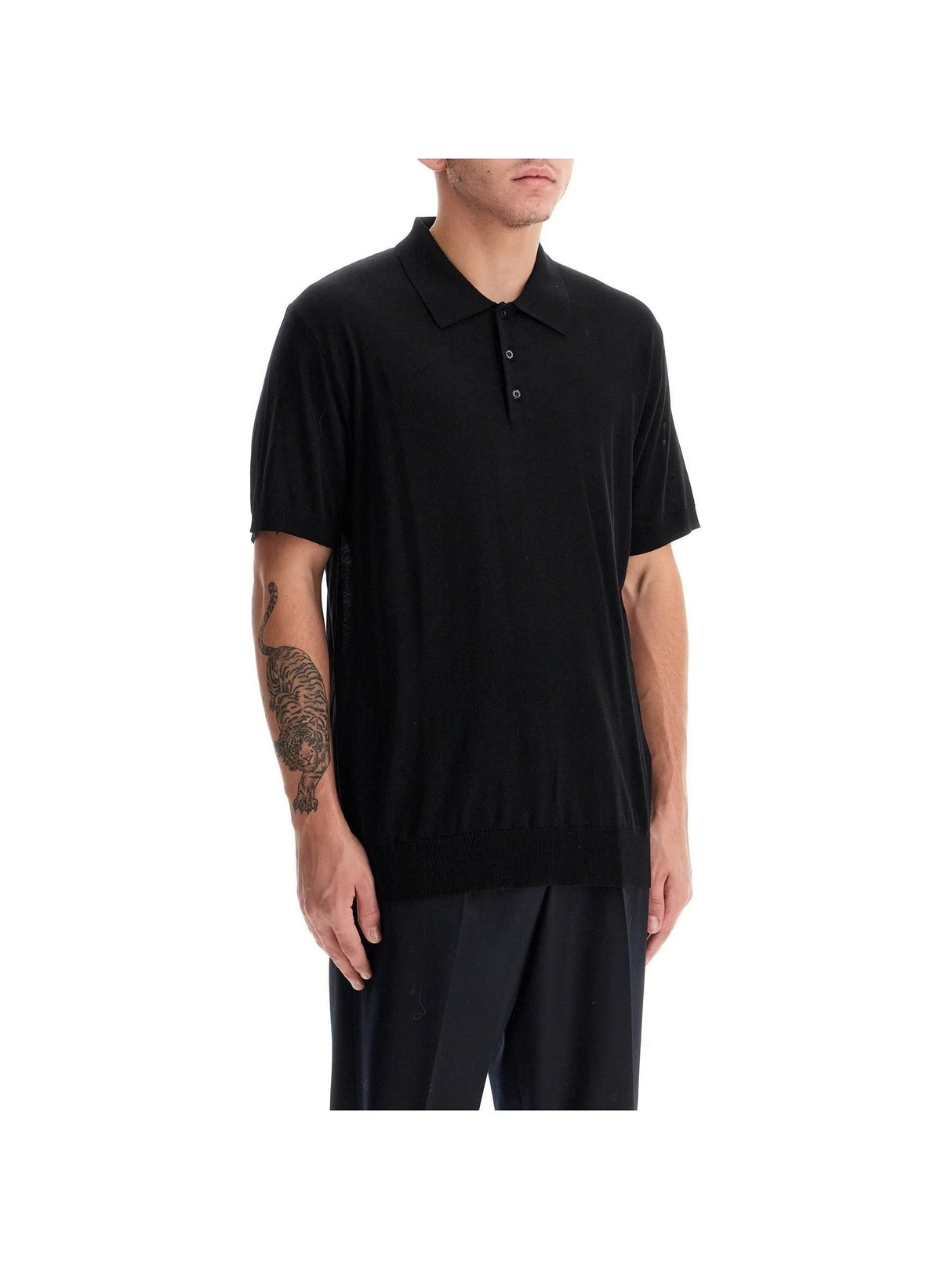 Short-sleeved Wool Polo Shirt