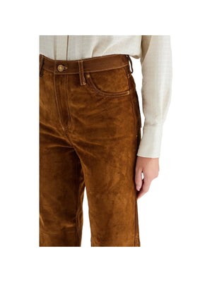 GOLDEN GOOSE-Suede Leather Pants For Men -JOHN JULIA.