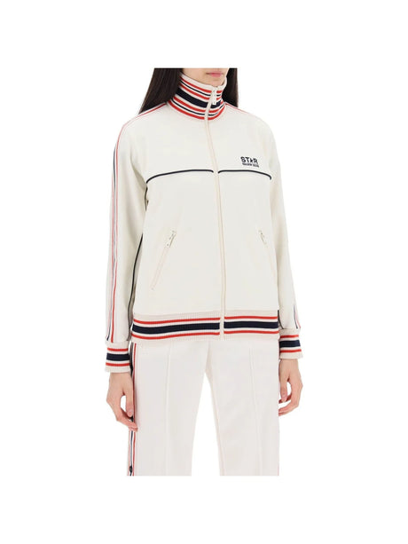 GOLDEN GOOSE-Track Sweatshirt With Contrasting Hems-JOHN JULIA