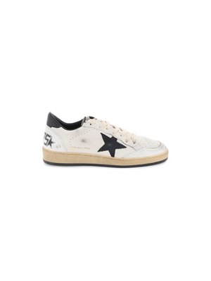 Used-Effect Leather Ball Star Sneakers