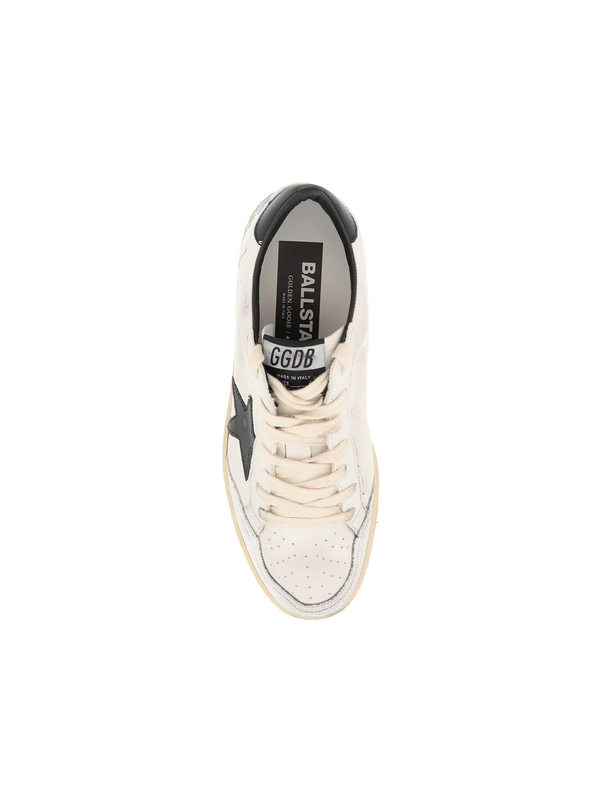 Used-Effect Leather Ball Star Sneakers