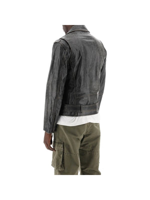 Vintage Biker Leather Jacket-Golden Goose-JOHN JULIA