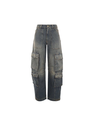 Wide-leg Cargo Denim Jeans-GOLDEN GOOSE-JOHN JULIA