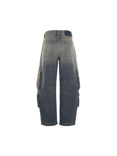 Wide-leg Cargo Denim Jeans-GOLDEN GOOSE-JOHN JULIA