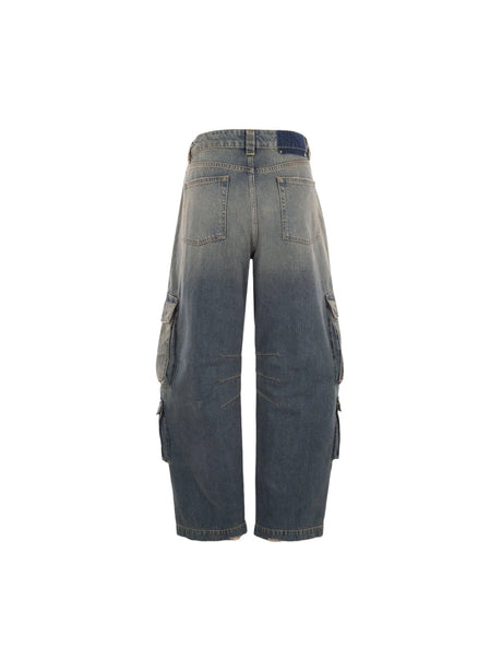 Wide-leg Cargo Denim Jeans-GOLDEN GOOSE-JOHN JULIA