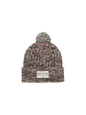 Multicolor Wool Beanie Hat With Pom Pom