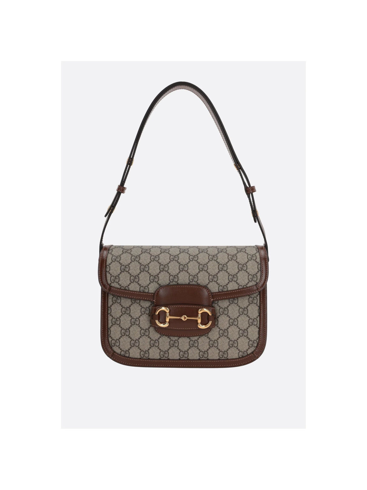 1955 Horsebit Shoulder Bag In GG Supreme Canvas-GUCCI-JOHN JULIA