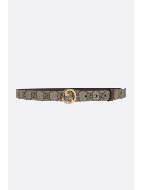 Gucci Blondie Thin Belt In Gg Supreme Canvas