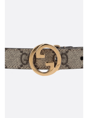 Gucci Blondie Thin Belt In Gg Supreme Canvas