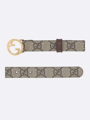 Gucci Blondie Thin Belt In Gg Supreme Canvas