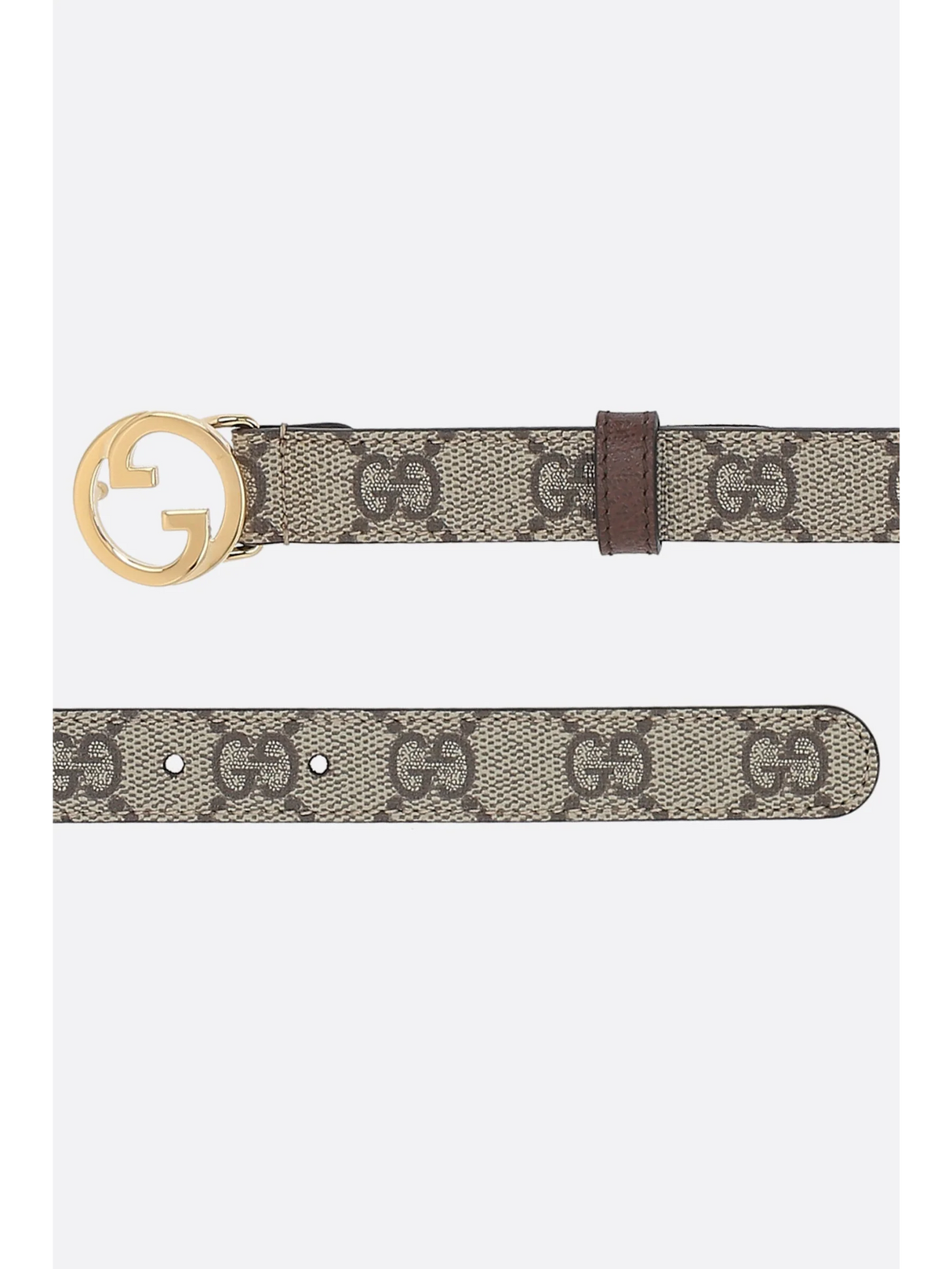 Gucci Blondie Thin Belt In Gg Supreme Canvas