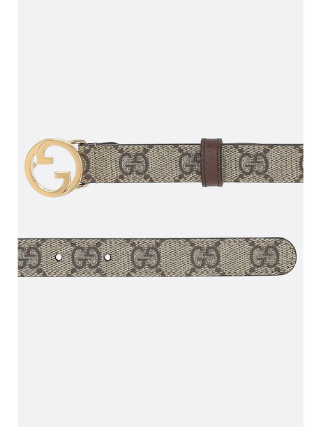 Gucci Blondie Thin Belt In Gg Supreme Canvas