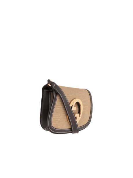 Canvas and Smooth Leather Blondie Shoulder Bag-GUCCI-JOHN JULIA