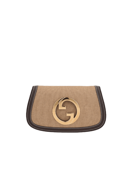 Canvas and Smooth Leather Blondie Shoulder Bag-GUCCI-JOHN JULIA