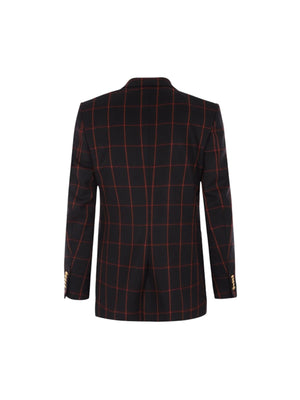 Checked Wool Double-breasted Jacket-GUCCI-JOHN JULIA